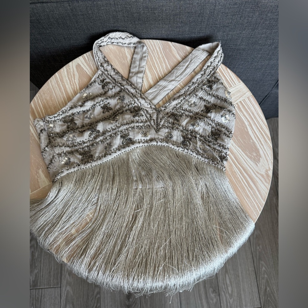 Shyanne Silver Beaded Fringe Tank Top